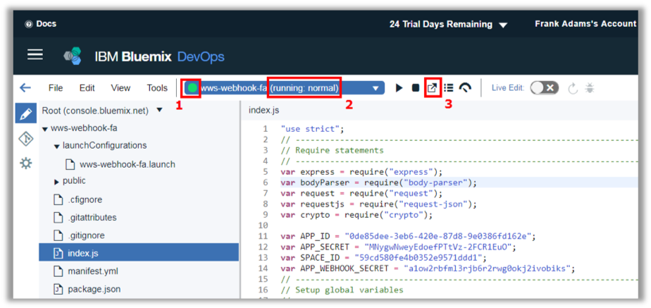 Open Deployed App